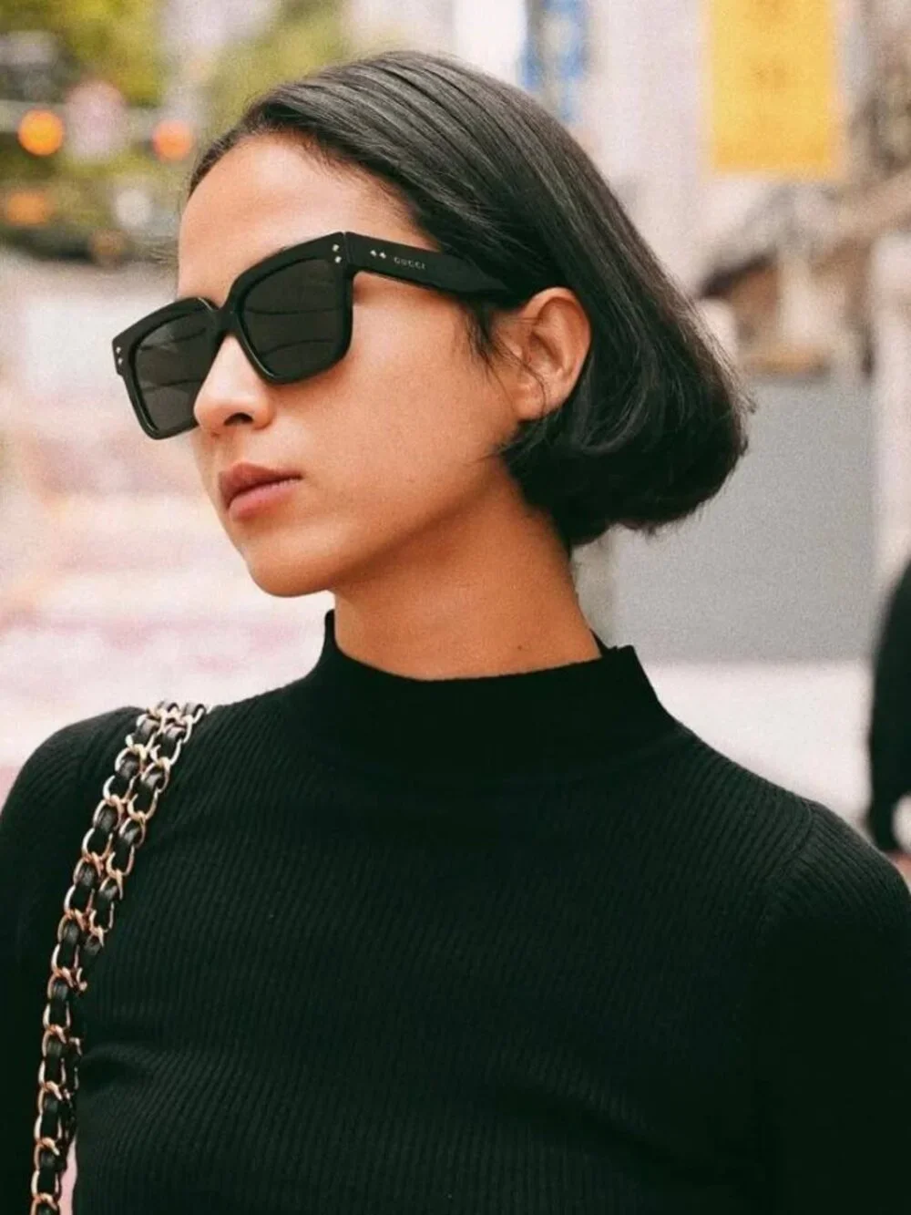 Gucci GG1084S 001 Square Sunglasses - Black/Grey
